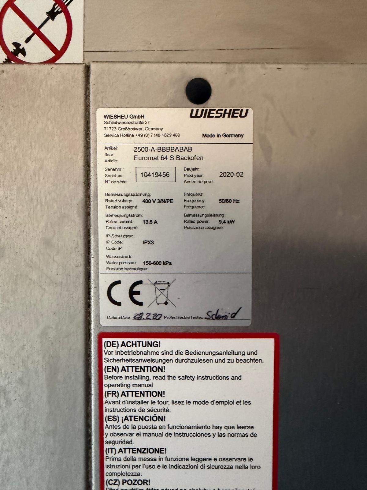 WIESHEU EUROMAT S BROODOVEN 2X 64 S (4/4)